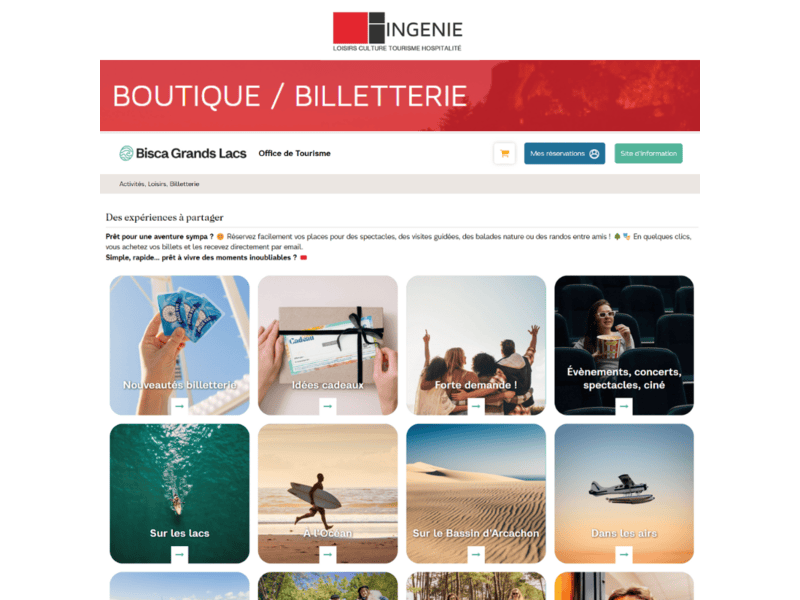 Commercialisation et Réservation